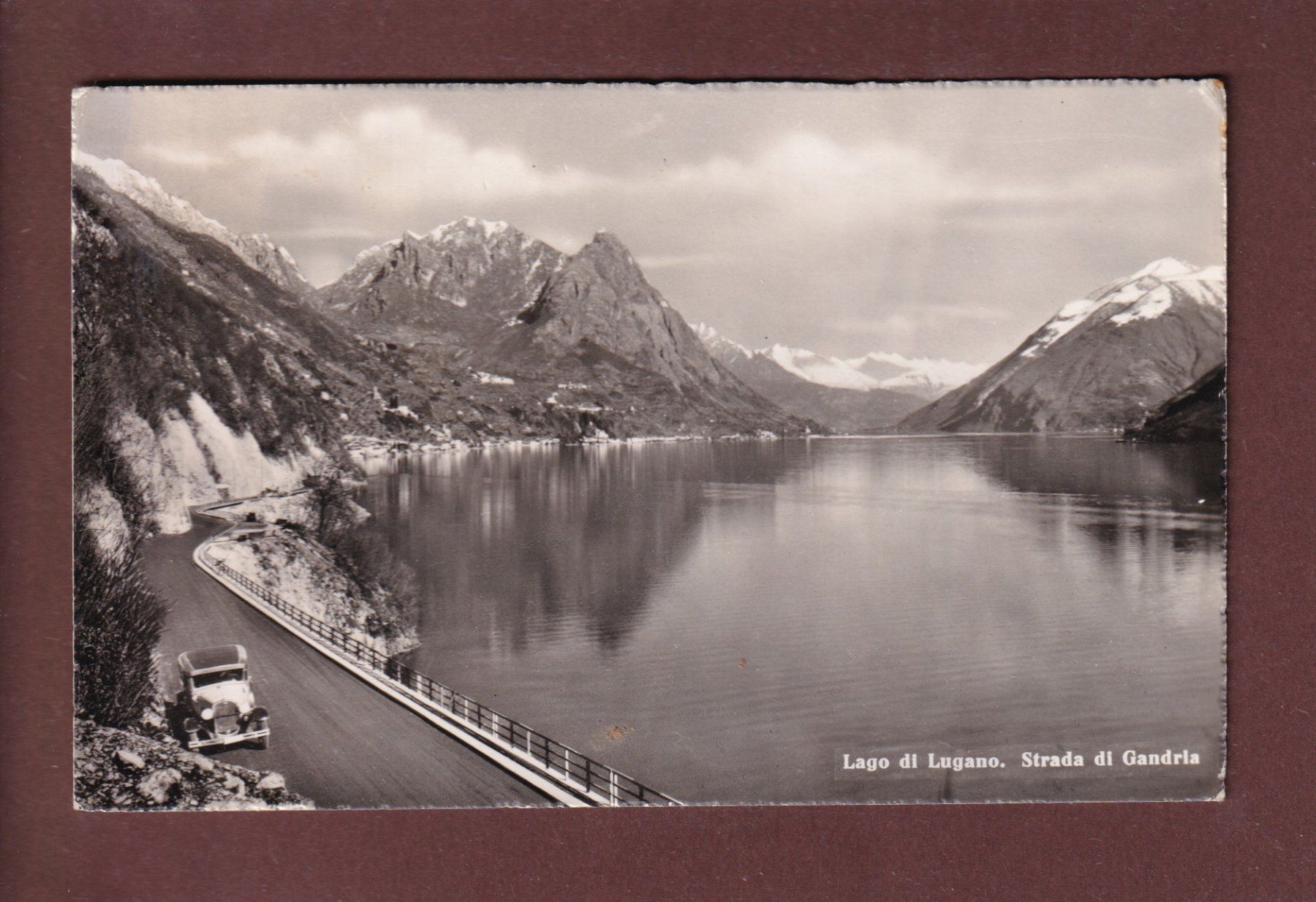 Cartoline postali: Strada di GANDRIA - Auto - 1948 – Usato da Pully venduto da nicecards