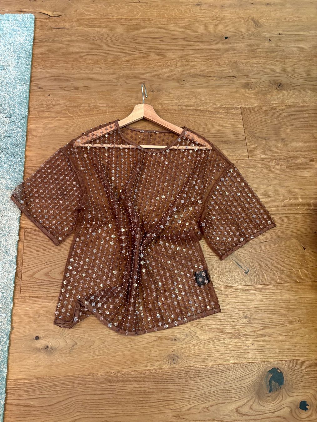 Top: Braune Pailletten Bluse, Gr. M ✨ – Usato da Gutenswil venduto da mse_hbj5 5