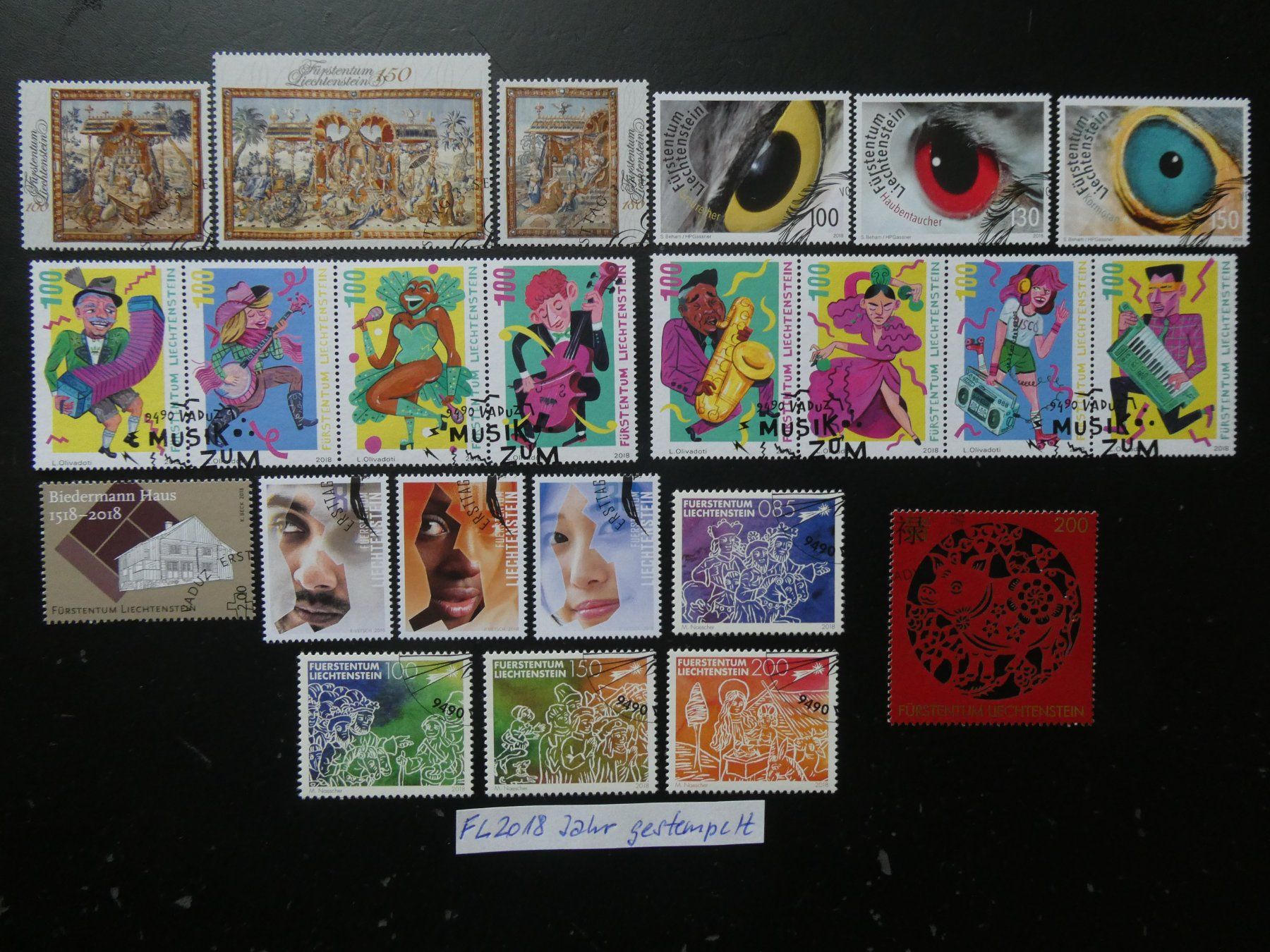 Alle Briefmarken: FL 2018 Jahr gestempelt – Gebraucht aus Lausen von Herbamare01 1
