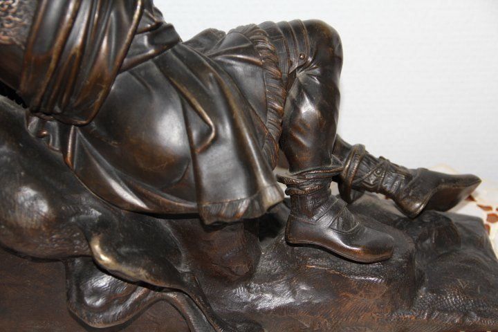 Sculture & Statue: Antique sculpture en bronze signe . – Usato da Praz (Vully) venduto da pikuluka1 7
