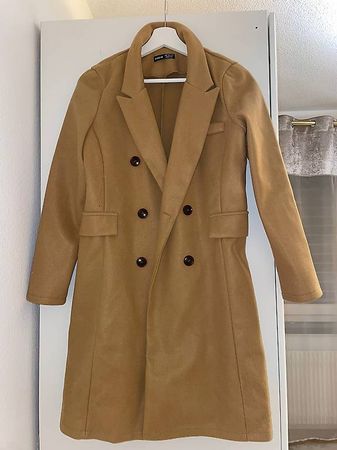Schicker Damen Herbstmantel, Gr. S, beige, Doppelreiher