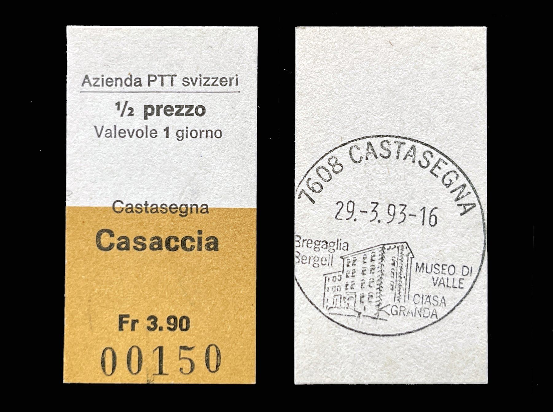 Biglietti: Castasegna Casaccia Postauto Edmondsonsches Billett Karton – Nuovo (secondo la descrizione) da Bern venduto da AWiBe