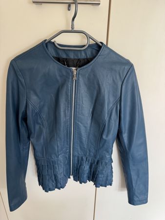 Mangotti Lederjacke petrolblau XS