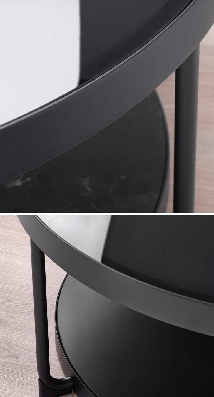 Tavoli: Runder Couchtisch schwarz mit Marmoroptik – Usato da Winterthur venduto da Naaati 1