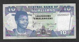 Swaziland  10  Emalangeni  Gebraucht  90 %  SCHöN