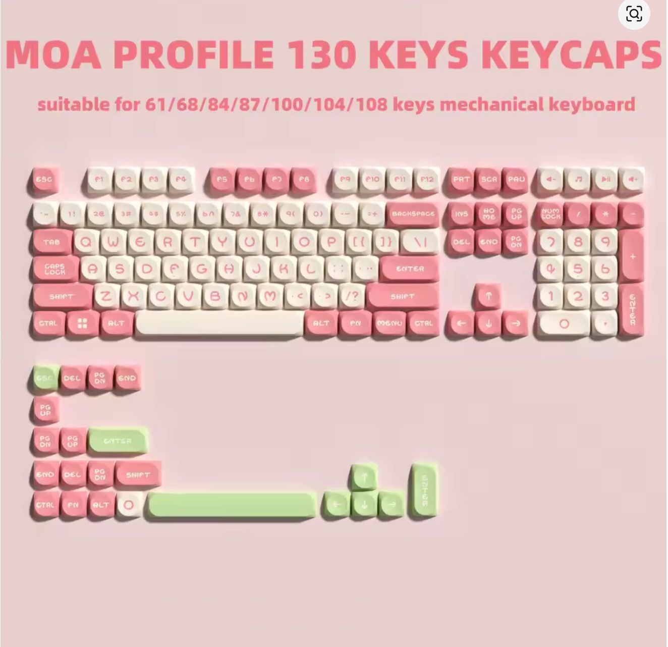 Tastiere: XVX MOOD 130 Keycaps MOA Profile PBT for Mechanical Keyboard – Nuovo e nell'imballaggio originale da Belmont-Lausanne venduto da HausPopCharm 8