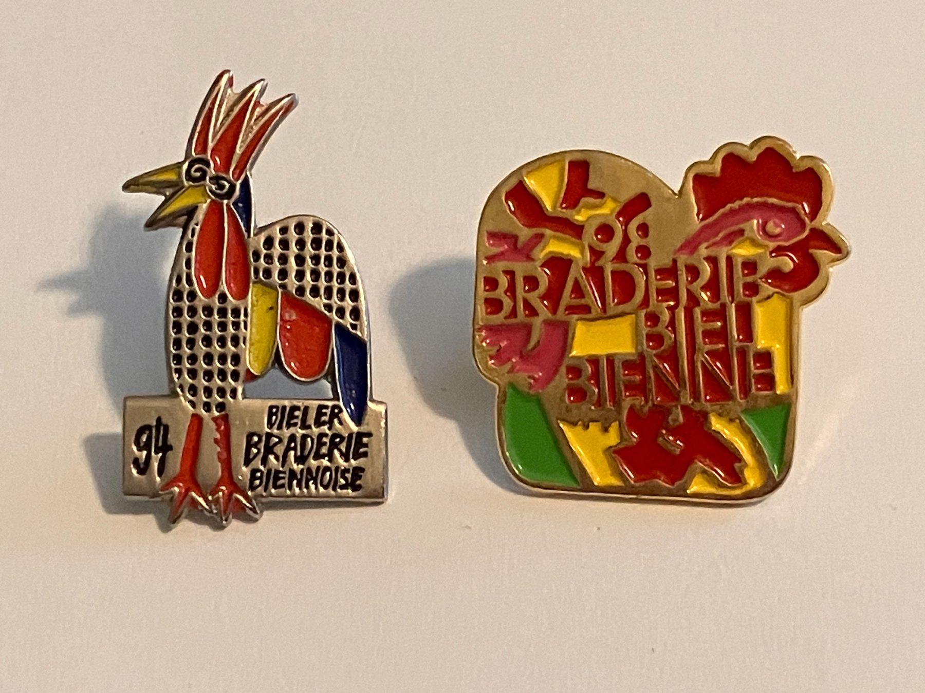 Plaketten & Abzeichen: 2 Pin Braderie Biel Bienne 1994 / 1998 – Gebraucht aus Basel von djwwpp