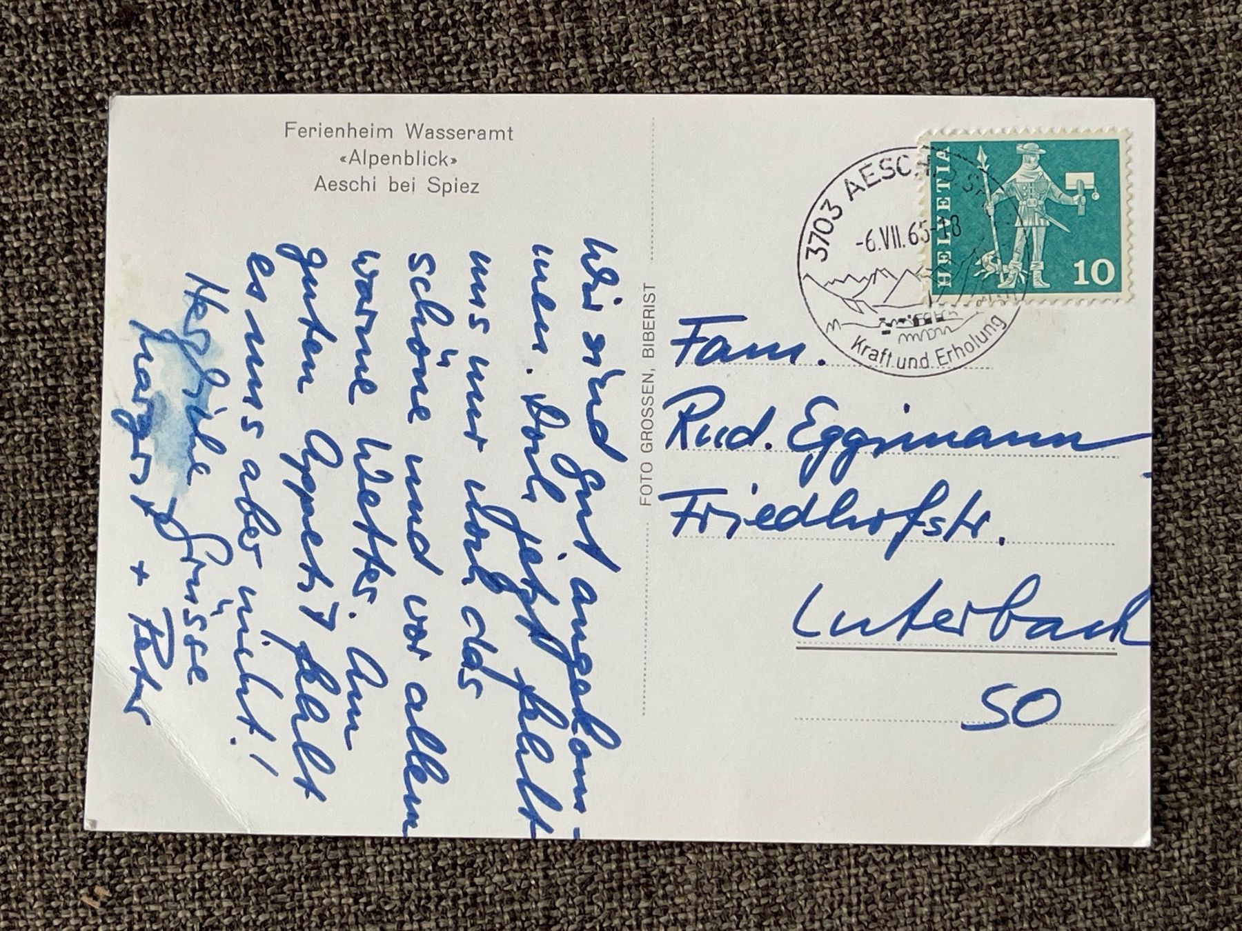 Cartoline postali: Alte Ansichtskarte Aeschi bei Spiez, Ferienheim – Usato da Strengelbach venduto da Aschatan5 1