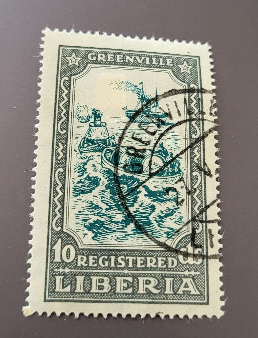 Alle Briefmarken: Liberia 1924 schiffe alte briefmarke – Gebraucht aus St Gallen von Stampsalshobby
