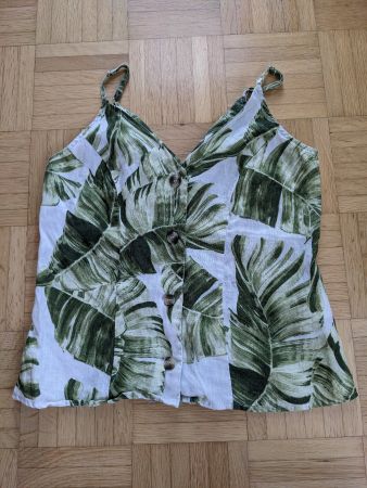 Leinentop XS Palmblätter