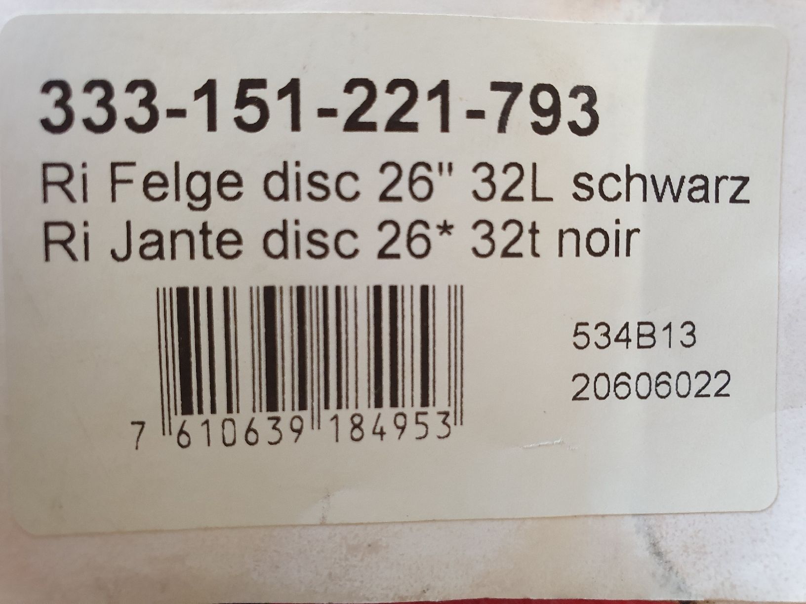Ritchey Pezzi di ricambio: 2Felgen MTB RITCHEY DISC 26", 32 L. – Nuovo (secondo la descrizione) da Niedergösgen venduto da joh_6txt 2