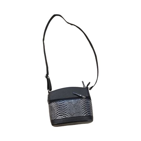 Sac à bandoulière noir et gris, motif peau de serpent🐍