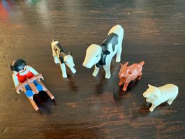 Playmobil Spielfigur sowie Kunststoff Tiere mit mobilem Hals