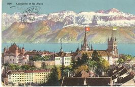 Lausanne - et les Alpes Litho + 1913