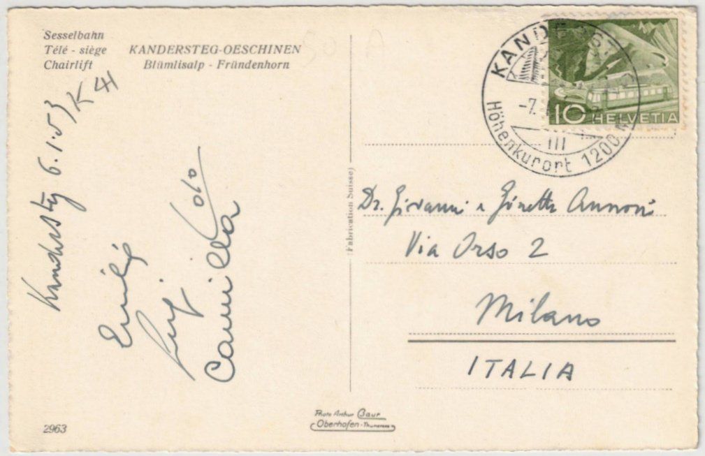 Cartoline postali: Kandersteg - Sessellift Oeschinen – Usato da Binningen venduto da Mountainrider 1