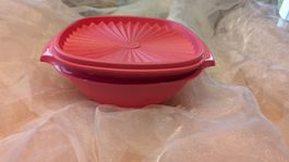 Tupperware Behälter Schüssel rosa mit Sonnendeckel vintage