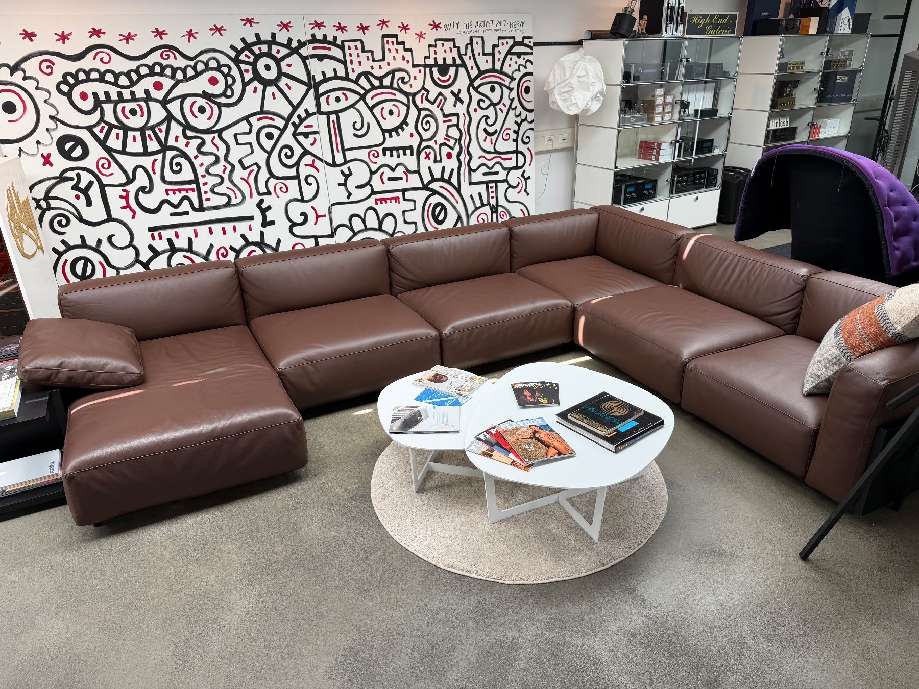 Cassina Divani: Cassina MEX sofa Leder braun Wohnlandschaft modular – Usato da Worb venduto da hclass 2