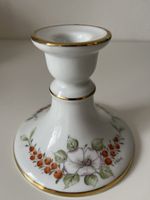 Vintage Porcelain Candle Holder with Floral Design Gild