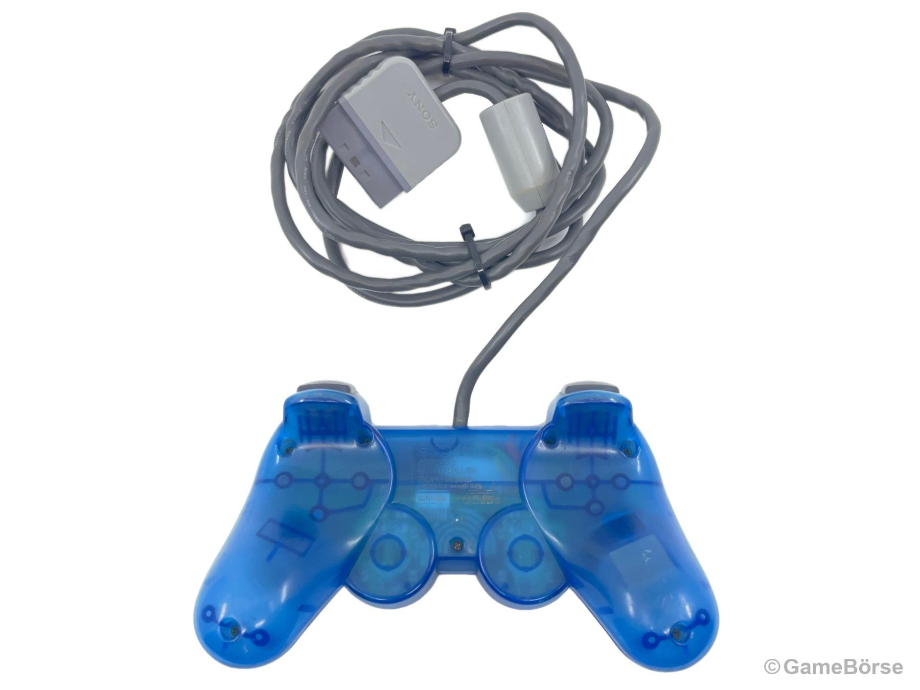 Sony Controller: PS1 Controller DualShock Original Blau Transparent – Usato da Stettfurt venduto da GameBoerse 1