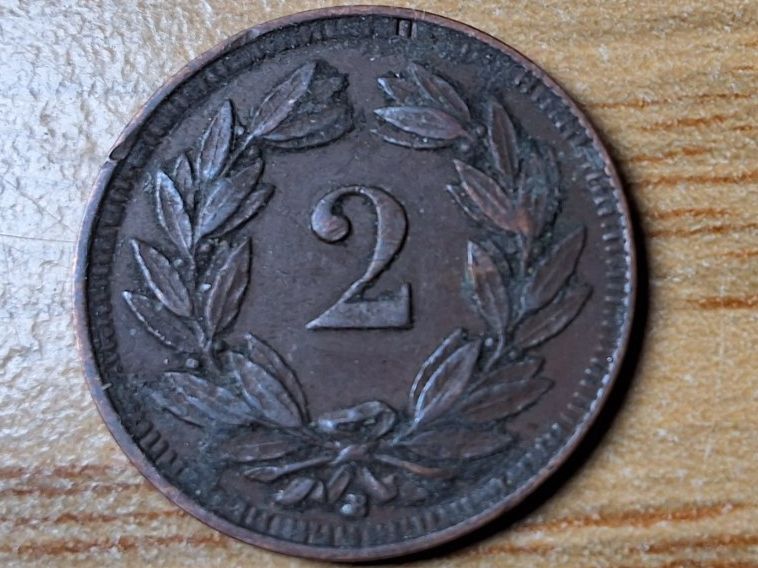 Alle Münzen: 2 Rappen 1915 – Gebraucht aus Münchenstein von purbach1 5