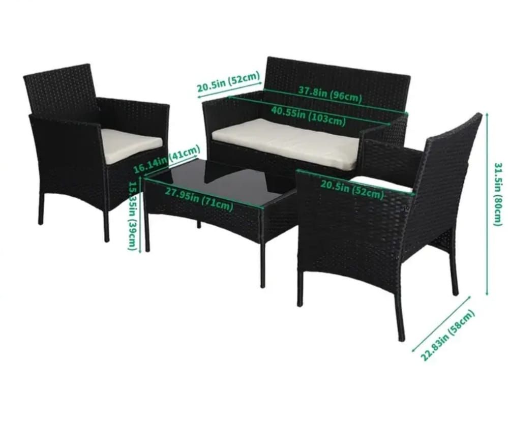 Tischset: Neues Rattan-Lounge Set Farbe: Grau – Neu und originalverpackt aus Hochdorf von b1.p 1