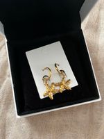Goldige Ohrringe mit Seestern Anhänger 