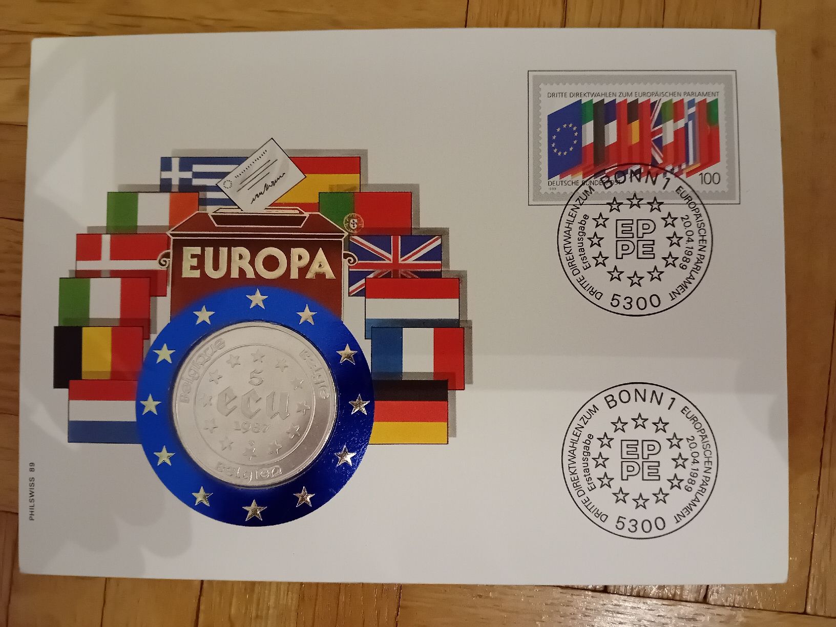 Medaglie: Numisbrief Silbermedaille 5 Ecu Belgien – Usato da Muralto venduto da Alex1912