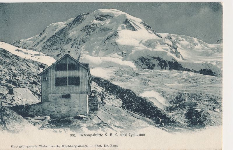 Cartoline postali: Betempshütte SAC - Monte Rosa 1908 – Usato da Emmenbrücke venduto da teestube