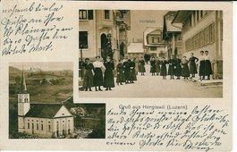 Hergiswil LU Dorf  2 Bild AK ca.1920 sehr gut erhalten