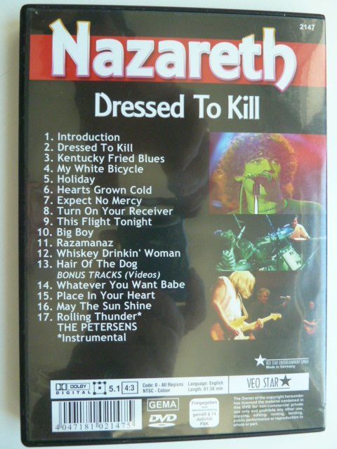 Alle DVDs: Nazareth - Dressed to kill – Gebraucht aus Au ZH von sikoku 2