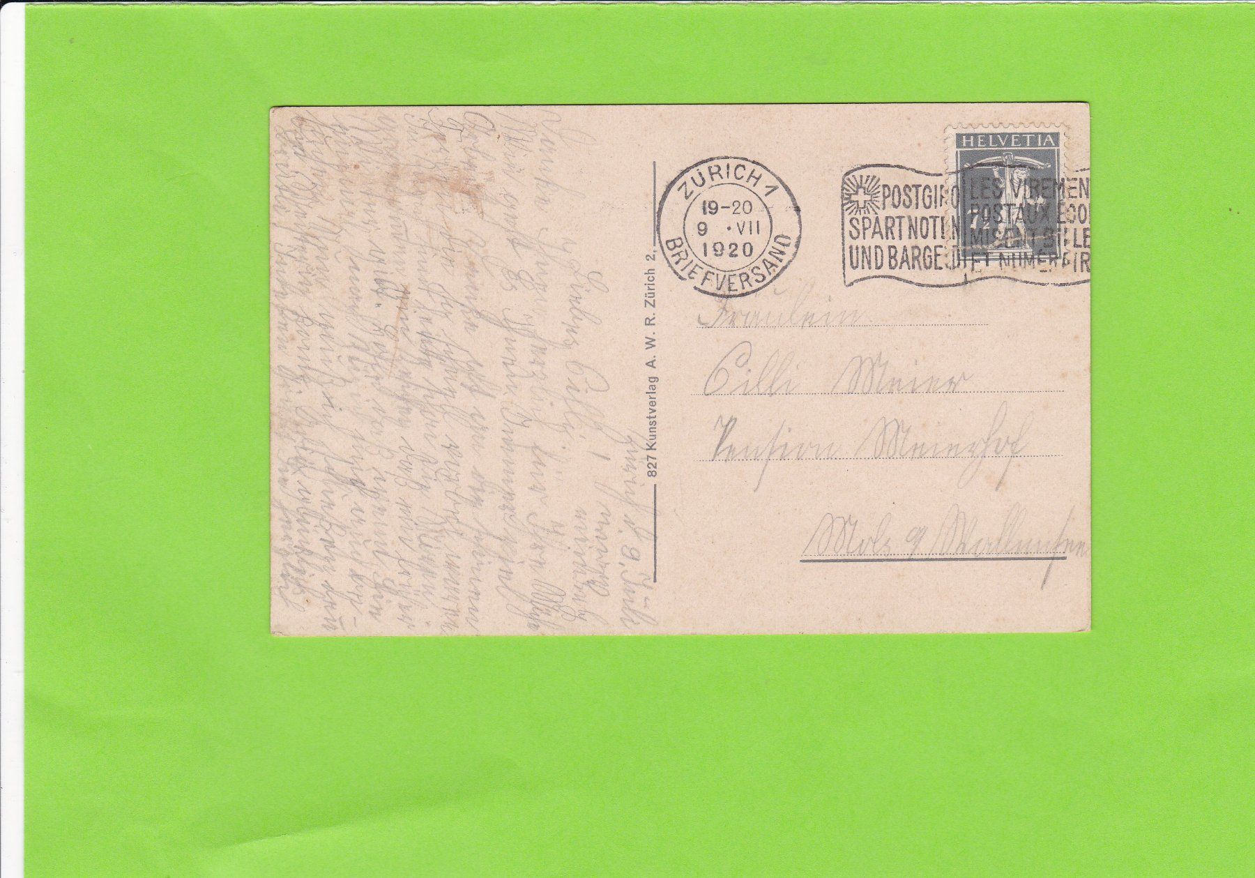 Cartoline postali: Zürich-Bahnhofstrasse---1920 – Usato da St. Peterzell venduto da neckertal 1