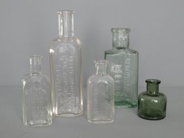 ANTIKE APOTHEKER GLAS-FLÄSCHCHEN ST.GALLEN HERISAU BERLIN