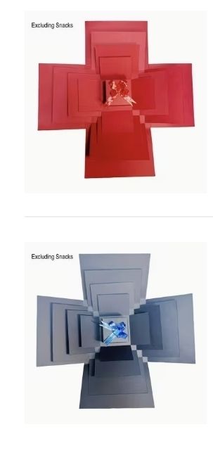 Tutte le decorazioni: 2 Geschenkboxen rot/blau (Explosion) – Nuovo e nell'imballaggio originale da Steffisburg venduto da Dali5