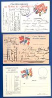 1916 Frankreich 3 Militar Postkarten 2 mit Zensur 1 x **