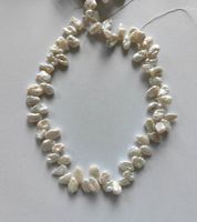 Süsswasserperle, Keshi ca.10x12mm, weiss