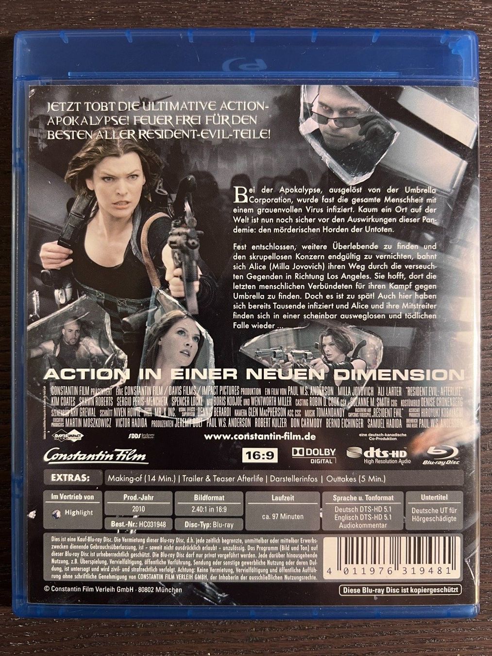 Tutti i DVDs: Resident Evil - Afterlife – Usato da Zürich venduto da Blu-ray_ZH 1