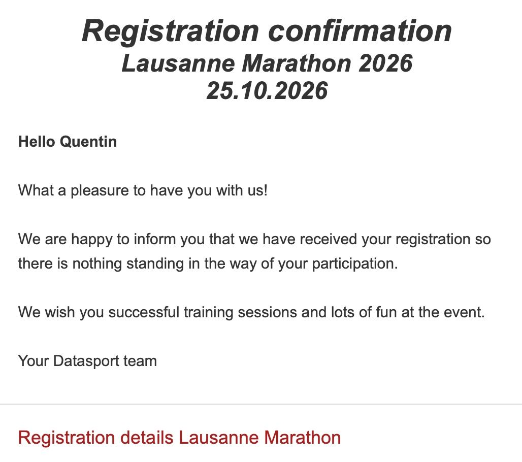 Biglietti: Lausanne Marathon Startplatz/Dossard/Entry - transferable – Usato da Zürich venduto da qggq