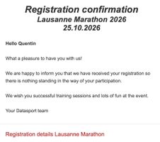 Lausanne Marathon Startplatz/Dossard/Entry - transferable