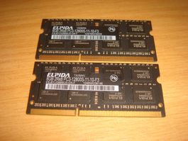 2 stück 8gb ddr3 12800 (1600) 1.5v sodimm für laptop