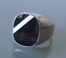Schörl Turmalin Silber 925 Fingerring Gr. 62