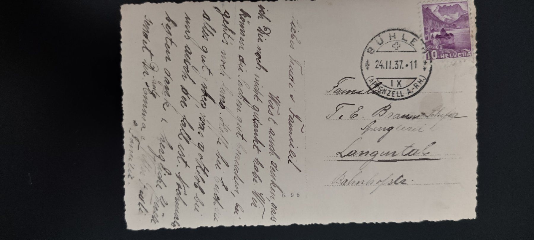 Cartoline postali: Bühler AR, Winterlandschaft, Rarität dat.  1937 – Difettoso da Ohmstal venduto da Lebensfreude05 1
