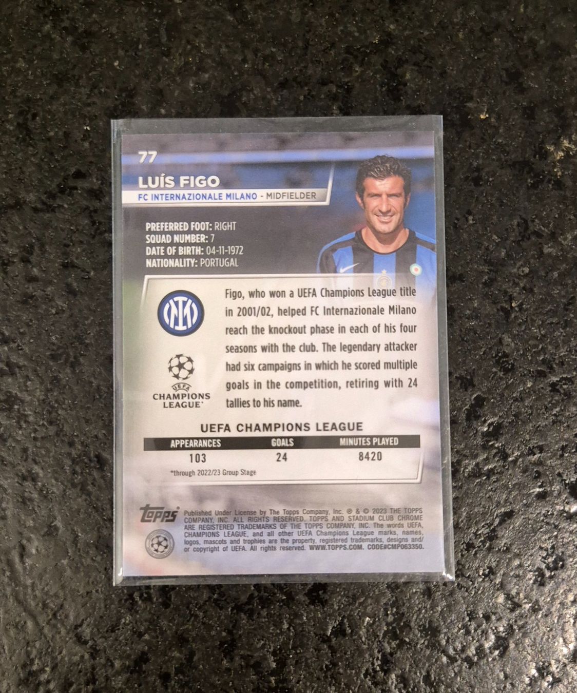 Topps Cartes à collectionner: Luis Figo - Inter Milan - Topps – Neuf (Voir description) à Burg AG par Danoe 1