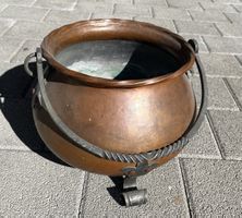 Rustikaler Kupferkessel, Topf für Herbstdeko, Vintage