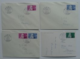1948, W31 IMABA Block Ausschnitte W29+W30 auf Briefen