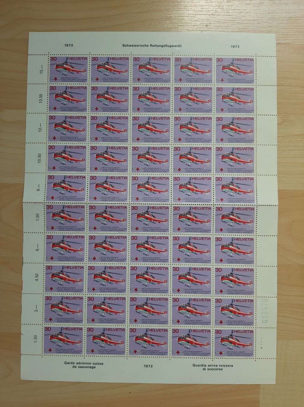 Alle Briefmarken: Briefmarkenbogen 1972 Schweizerische Rettungsflugwacht – Neu (gemäss Beschreibung) aus Wildhaus von Bpurple
