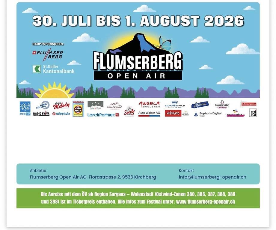 Tickets: OpenAir Flumserberge 2-Tagespass – Gebraucht aus Wynigen von dindu91