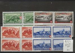 timbre B22 à B25 TOP** Pro Patria 1944 bloc de 4