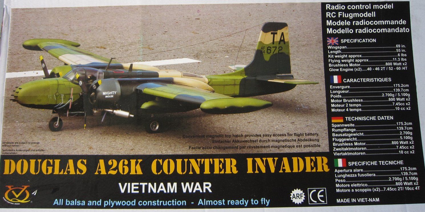Modellismo RC: Douglas A-26K Invader (1/12) – Usato da Niederuzwil venduto da Pmojzisek