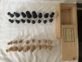 Schachfiguren Holz ohne Brett. Staunton Nr. 3 poli mit Box