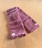 Warme, gestrickte Handstulpen, altrosa, neu